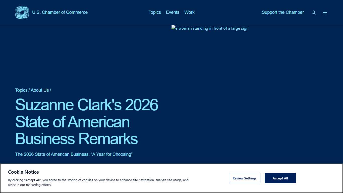 Suzanne Clark's 2026 State of American Business Remarks | U.S. Chamber of Commerce